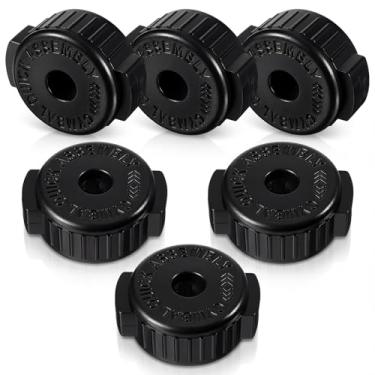 Imagem de 6 peças porcas de prato de plástico preto, porcas de prato de plástico para kit de bateria de percussão 8 mm porca de tambor de rápida liberação rápida para peças de kit de substituição de percussão