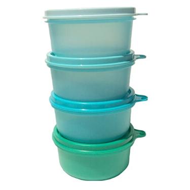 Imagem de Tupperware Tigelas de servir lanches de 200 ml, conjunto de 4 tons de azul e azul-petróleo