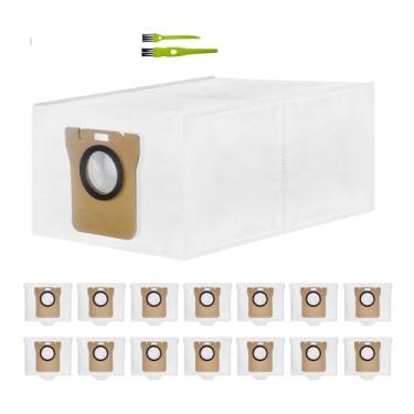 Imagem de Saco de pó de substituição, compatível com o aspirador robô Xiaomi S10 Pro/ X10+/ X20+/ Dreame L10s Ultra/ L20 Ultra/ L20 Pro/ L10 Ultra.(14 Pcs Bag 2 Brush)