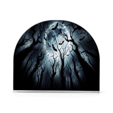 Imagem de Qilmy Porta-guardanapos de acrílico para noite de Halloween, suporte de guardanapo de coquetel de plástico transparente para mesas de restaurante de cozinha, 1 peça