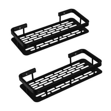 Imagem de Toalheiros de parede de alumínio para banheiro, chuveiro titular do quarto, barra de toalha, cabide(kit 2 quadrado longo)