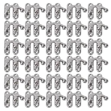 Imagem de SIWOTED 30 Pcs Ferrolho Gancho Estilo Retro Ferro Trava Gancho Ferrolho para Caixas de Presente de Jóias 3,2 x 2,8 cm (Gancho de direita prateado)