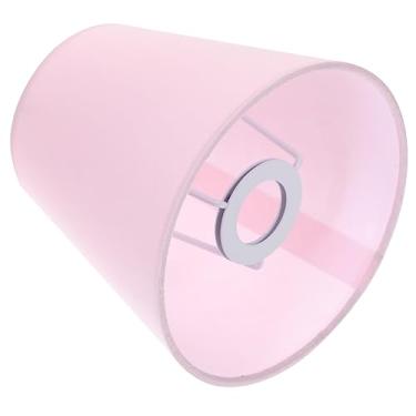 Imagem de Uonlytech Abajur de linho pequeno estilo retrô capa de luz interna para candeeiros de mesa abajur de pano em rosa claro substituição para casa hotel quarto