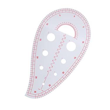 Imagem de Régua curva, designers alfaiates estudantes acessórios de costura, régua de semicírculo multifuncional para posicionamento de botão, decote de bolso, desenho, design de roupas