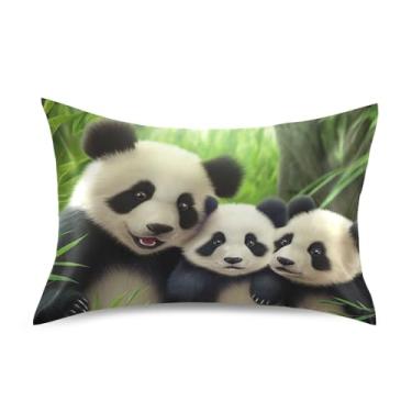 Imagem de Fronhas de cetim com desenho fofo de panda animal estampa personalizada refrescante King Queen fronha padrão tamanho padrão 66 cm x 50 cm