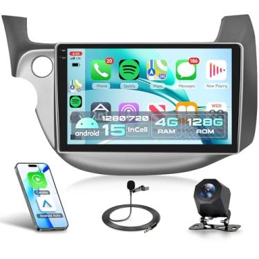 Imagem de Rádio estéreo automotivo 4 núcleos 4G + 128G Android 15 para Honda Fit 2008 2009 2010 2011 2012 2013, Rimoody Wireless Carplay Andorid auto 10,1 polegadas, tela INCELL GPS WiFi, Bluetooth 5.0 FM/RDS