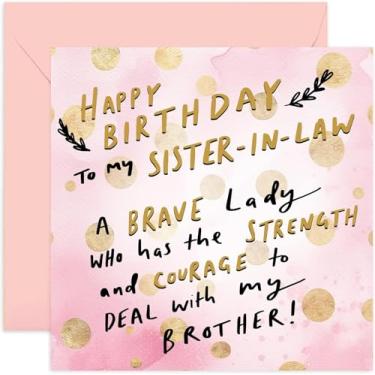 Imagem de Cartão engraçado Happy Birthday Sister in Law - Cartões de aniversário para mulheres - Presente de aniversário feminino engraçado - Presente de aniversário para cunhada | Em branco por dentro