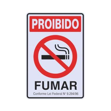 Imagem de Kit 3 Placas de Sinalização Proibido Fumar, Plástico Preto, 20 x 15 Centímetros