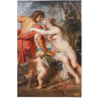 Imagem de Rubens Painting Venus Adonis Prints Quebra-cabeça 500 peças para adultos família elefantes brancos presentes personalizado exclusivo divertido brinquedo adulto arte arte animal impressão, 52 cm x 37,8