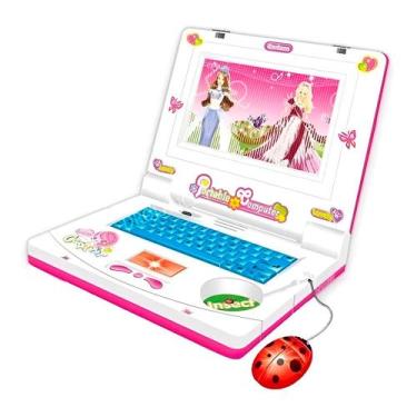 Imagem de Laptop Infantil Brinquedo Educativo Divertido Musical Rosa - Shopmix