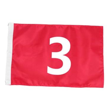 Imagem de KiBcsLic Bandeira de golfe numerada para putting green, acessórios de golfe vermelhos, 49 x 32 cm, para prática no quintal, clube de campo, gramado, presente, 2