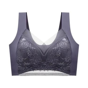 Imagem de Sutiã Sem Costura plus Size Com Renda Push Up, Sutiã De Renda De Seda 