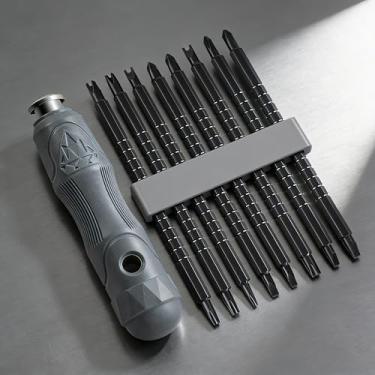 Imagem de Conjunto de chaves de fenda catraca, chave de fenda multifuncional telescópica de liga de aço com 8 peças