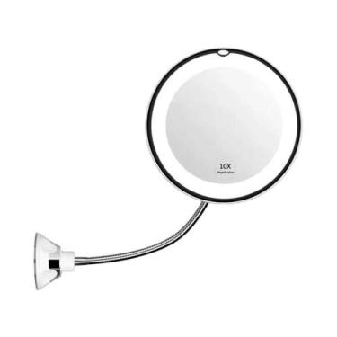 Imagem de Espelho De Maquiagem Com Luz LED De 10X De Aumento, Braço Flexível Com