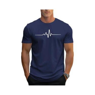 Imagem de Camiseta Masculina Slim Fit Com Estampa Gráfica Em Algodão, Casual De 