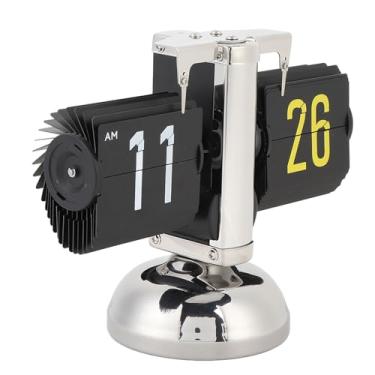 Imagem de GLOGLOW Relógio Flip Automático para Escritório, Design retrô Vintage, Mesa de Mesa Automática, Grande Número, Alimentado por Bateria, Casa Operada por Equipamento Interno para Escritório, Sala de