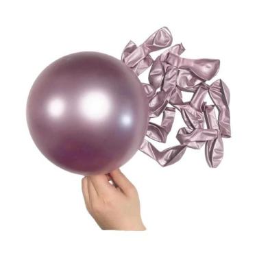 Imagem de Balões Metálicos Roxo Azul Rosa Dourado Vermelho Prata 10 20 30 Peças 