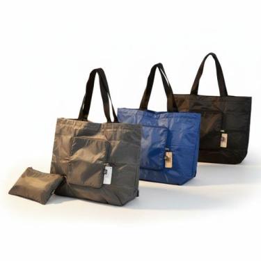 Imagem de Kit c3 Bolsas Dobrável Sacola Impermeável Vira Carteira Cor - LW Gifts