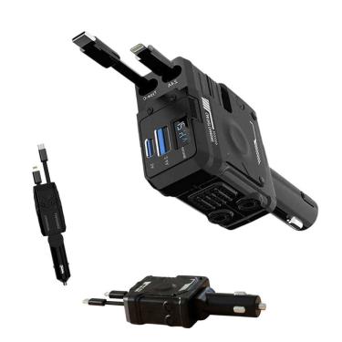 Imagem de Carregador Turbo Portatil  Celular Multi Entrada Usb Carga Rapida Visor Bateria Caminhao Carro