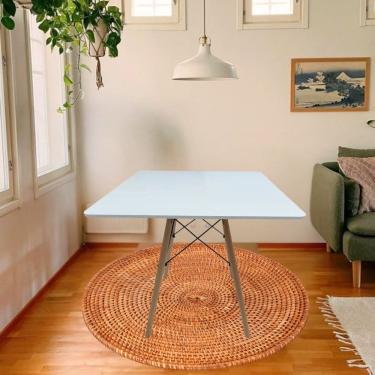 Imagem de Mesa Jantar Quadrada 90cm Eiffel Mozaic MDF TX Branco