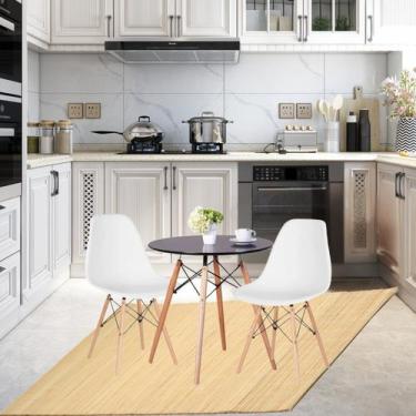 Imagem de Conjunto de Mesa Redonda 80cm com 2 Cadeiras Eiffel - Móveis La Bella