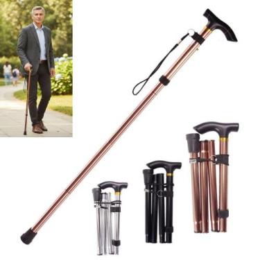 Imagem de Bastão Caminhada Dobrável Metal Bengala Ajustável para Idoso - Yeet