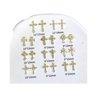 Imagem de Pingentes De Unha Retrô Tricolor Em Liga Metálica, 30 Peças, Decoraçõe