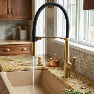 Imagem de Torneira Monocomando Gourmet Flex Pro Casavilla Dourado