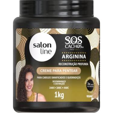 Imagem de Salon Line, Creme de Pentear, SOS Cachos, Arginina, Reconstrução Profunda - Cabelos Ondulados, Cacheados e Crespos, 1 Kg