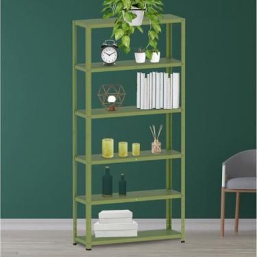 Imagem de Estante de Livros Industrial Aço 92cmx175cm Estrutura Metálica 6 Prate