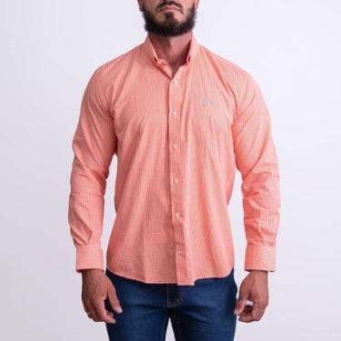 Imagem de Camisa Social Ralph L Quadriculada Laranja-Masculino