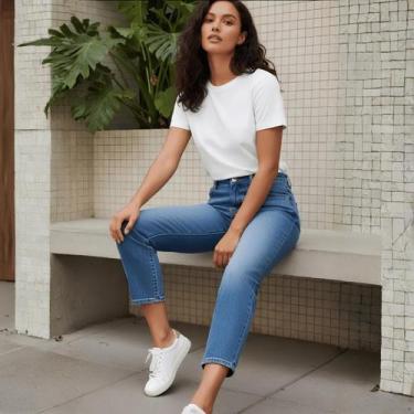Imagem de Calça Jeans Feminina Cropped Turmalina Flor De Lis, Jeans médio, 38