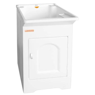 Imagem de Tanque para Lavanderia Lavar Roupas Calçados Pequeno 22L Branco Com Gabinete Stilofibra...