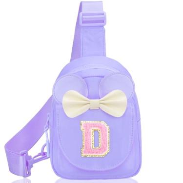 Imagem de Mochilas pequenas para meninas – Presentes de aniversário para meninas, para 3, 4, 5, 6, 7, 8, 9, 10 anos, pochete personalizada, pequena, rosa, bolsa tiracolo para crianças e meninas, Roxa, D