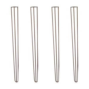Imagem de Kit 4 Pés para Móvel G41 Hairpin Legs Metal 90cm Bronze para Aparador e Mesa de Canto Gran Belo