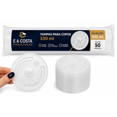 Imagem de 1 ml tampa descartavel furada copos 300ml 330ml translucida - E A COST