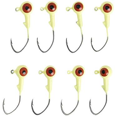 Imagem de Strike King Iscas Mr. Crappie Jig Head com gancho de garra de águia afiada Lazer, água doce, 14 g, gancho nº 2, verde-limão, pacote com 8