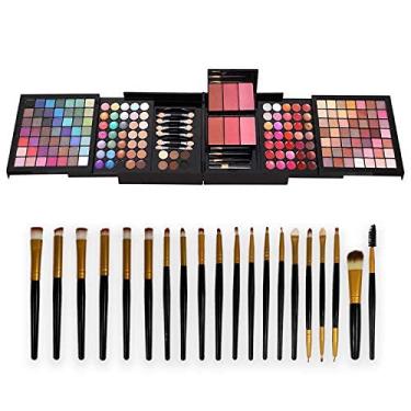 Imagem de Teen Beginner Makeup Kit, Makeup Kit For Women Full Kit 177 Color Eyeshadow Palette Lipstick Set Lips Blush Foundation Eyebrow Powder With Mirror + 20pcs brush