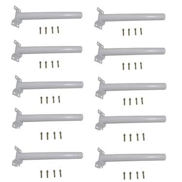 Imagem de Suporte Luminaria Solar Barra Poste Kit 10 Und Aço Rua Quintal Jardim