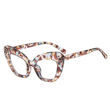 Imagem de Moda Vintage Olho de Gato Feminino Óculos Retrô Designer Armação de Óculos Feminina Tendência Transparente, 5, China