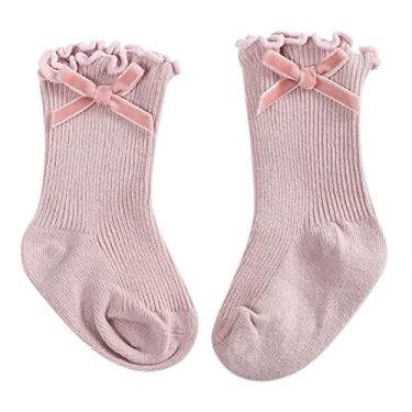Imagem de Meias para bebês meninos meninas meias de fundo macio sapatos infantis meias princesa coisas para bebês recém-nascidas meninas (roxo, 0-12 meses)
