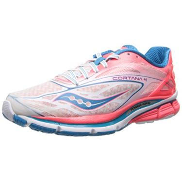 Imagem de Saucony Tênis de corrida feminino Cortana 4, branco/rosa/azul, 6