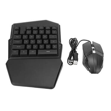 Imagem de Mouse de meio teclado para jogos, mouse de teclado flexível brilhante de uma mão 35 teclas personalizadas para tablets de telefone celular
