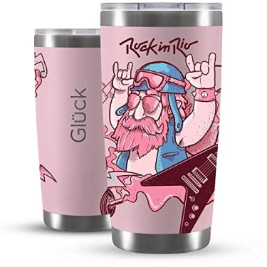 Imagem de Copo Térmico Lucky 591ml Rock in Rio Mustache - Glück Salmon