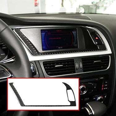 Imagem de FINMOKAL Fibra de carbono exterior GPS Navegador adesivo de acabamento para Audi A4 B8 A5 2009-2016 para volante à esquerda