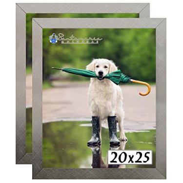 Imagem de Kit 2 Porta Retrato Molduras 20x25 Prateado