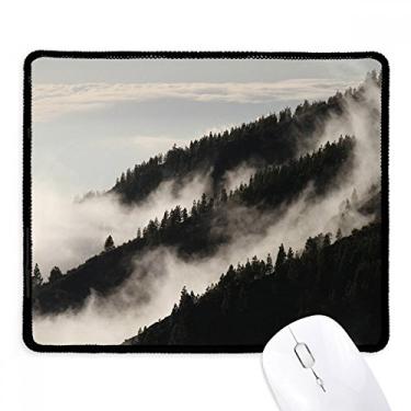 Imagem de Mousepad Fog Forest Mist Sky Clouds Mountain Mouse pad com borda costurada para jogos