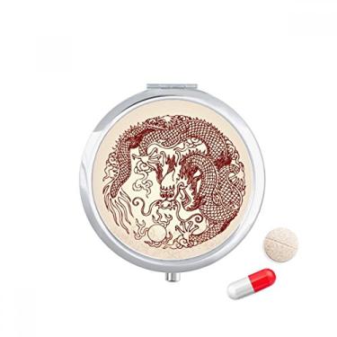 Imagem de Caixa de comprimidos de dragão chinês com formato de dragão animal, caixa de armazenamento de remédios