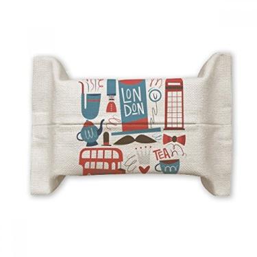 Imagem de Big Ben Ben, ônibus britânico, bandeira da Inglaterra, suporte de capa de papel de tecido de algodão e linho