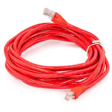 Imagem de Cabo de Rede (Patch Cord) RJ45 Cat 5e - 10 metros - Vermelho - Plus Cable PC-ETHU100RD